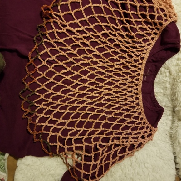 Peachy Fall Poncho - Picture 2 of 3